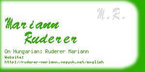 mariann ruderer business card